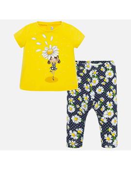 Conj. Legging Mayoral Flores Amarillo Bebe Niña