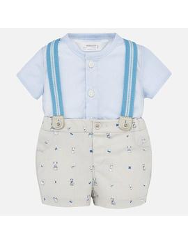  Conj. Pantalon Corto Tirantes Mayoral Bebe Niño
