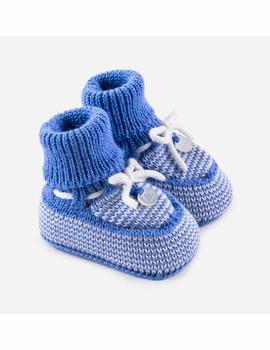 Patucos Tricot Para Bebé Azul Mayoral