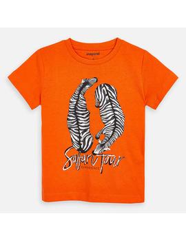 Camiseta Mayoral Cebra Naranja Mini Niño