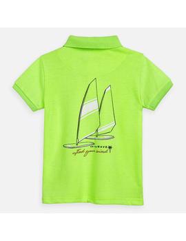Polo Mayoral Barco Verde Neón M/C Mini Niño