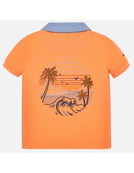 Polo Mayoral Dibujo En la Espalda Naranja Niño