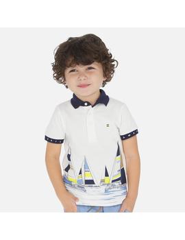 Polo Mayoral Barcos Blanco Para Mini Niño