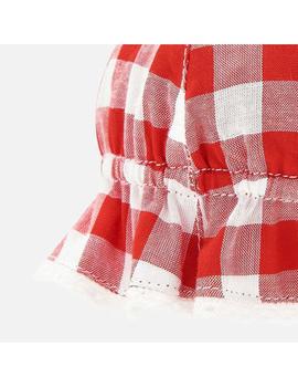 Gorro Reversible Mayoral Cuadros Blanco/Rojo Bebe