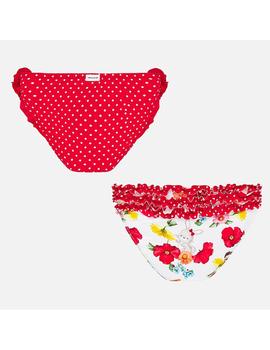 Set Culetines Mayoral Flores Lunares Rojo Bebe Niñ