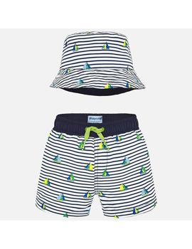 Conj.Bañador Gorro Mayoral Barcos Para Bebe Niño