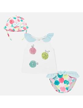 Conj.Baño Mayoral Gorro Turquesa Bebe Niña