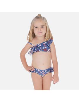 Bikini Mayoral Escote Asimétrico Azul Para Niña