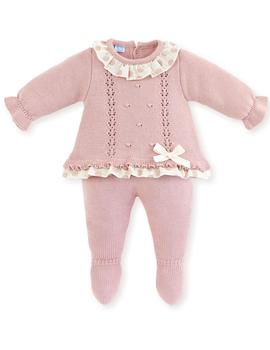 Conjunto Mac-Ilusión Topitos Orquidea Para Bebe