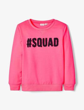 Sudadera Name it #SQUAD Fucsia Mini Unisex