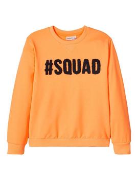 Sudadera Name it  #SQUAD Naranja Mini Unisex