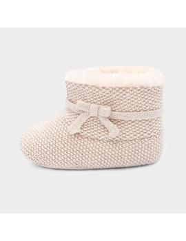 Botitas Tricot Mayoral Beige Para Bebe Niña