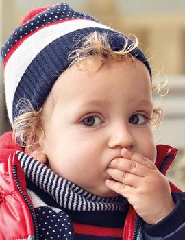 Conj. Gorro Bufanda Mayoral Franjas Rojo Niño