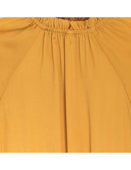 Vestido Mayoral Saten Plisado Mostaza Kids Niña