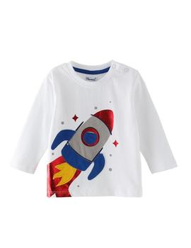 Camiseta Newness Cohete Blanca Bebe