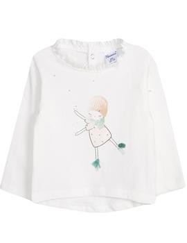 Camiseta Newness Patinaje Blanca Bebe Niña