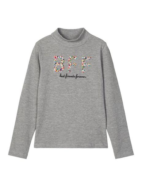 Camiseta Name it Cuello Alto BFF Gris Kids Niña