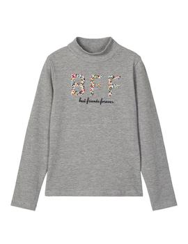 Camiseta Name it Cuello Alto  BFF Gris Kids Niña