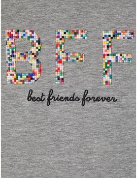 Camiseta Name it Cuello Alto  BFF Gris Kids Niña