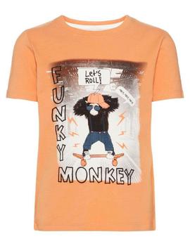 Camiseta Mono Naranja Niño Name it