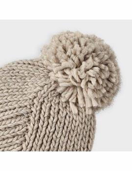 Gorro Mayoral Punto Pompón Beige Niña