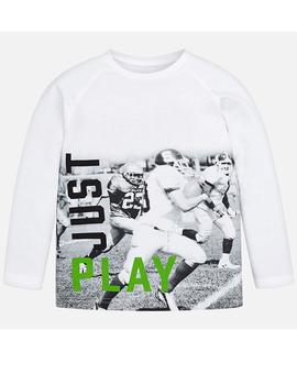 Camiseta Mayoral  Manga Larga Just Play Blanca