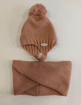 Conjunto Inca Gorro y Bufanda RosaPara Bebe