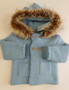 Chaquetón Popys Capucha Orejas Azul Bebe