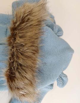 Chaquetón Popys Capucha Orejas Azul Bebe