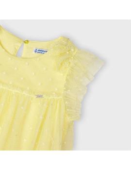 Vestido Mayoral Tul Plumeti Amarillo Para Niña