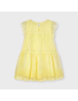 Vestido Mayoral Tul Plumeti Amarillo Para Niña