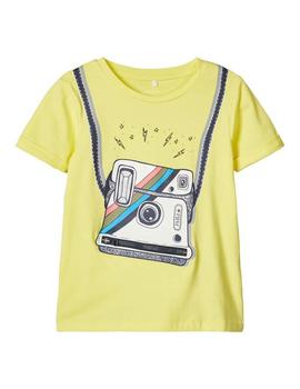 Camiseta Name it Camara Fotos Amarilla  Para Niño