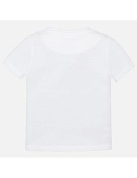Camiseta Mayoral m/c Serigrafia Coche Blanco Niño