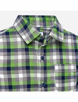 Camisa Cuadros Manga Larga Bebé Verde Niño Mayoral