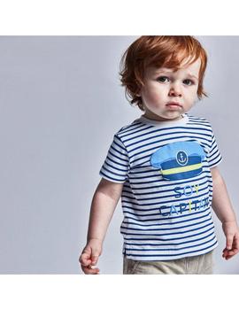Camiseta Mayoral M/c Rayas Ultramar Para Bebé Niño