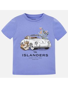 Camiseta Mayoral  M/C Serigrafia Coche Azul  Niño
