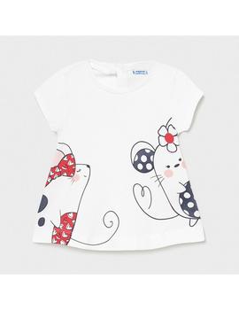 Camiseta Mayoral  M/c Blanca Para Bebé Niña