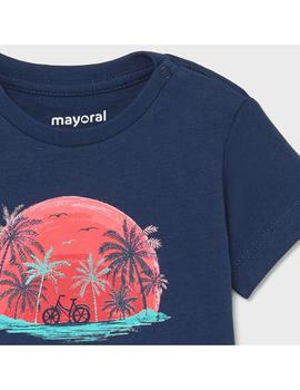 Set Mayoral  2 Camisetas M/c Rayas Aqua Para Bebé Niño