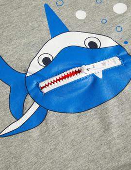 Camiseta Name It Tiburón Con Cremallera Gris Niño