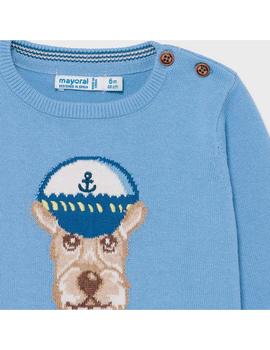 Jersey Mayoral Intarsia Animal Azul Para Bebé Niño