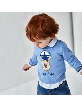 Jersey Mayoral Intarsia Animal Azul Para Bebé Niño