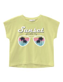 Camiseta Name it Sunset Amarillo Para Niña