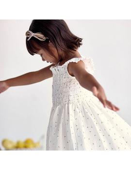 Vestido  Mayoral Estampado Flocado Crudo Para Niña