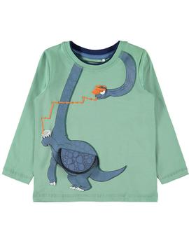 Camiseta Name it Dino Verde Para Niño