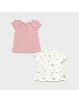 Set 2 Camisetas Mayoral  M/c Estampadas Rosa Para Bebe