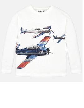 Camiseta Mayoral M/l Carrera Aviones Cruda Niño