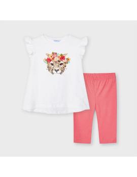 Conj. Maayoral  Pant. Pirata Lentejuelas Coral Para Niña
