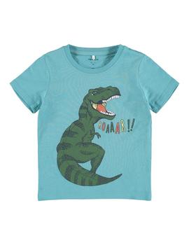 Camiseta Name it Dino Azul Para Niño