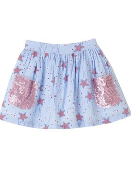 Falda Newness Estrellas Azul Para Niña