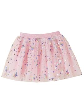Falda Newness Tul Brillo Rosa Para Niña